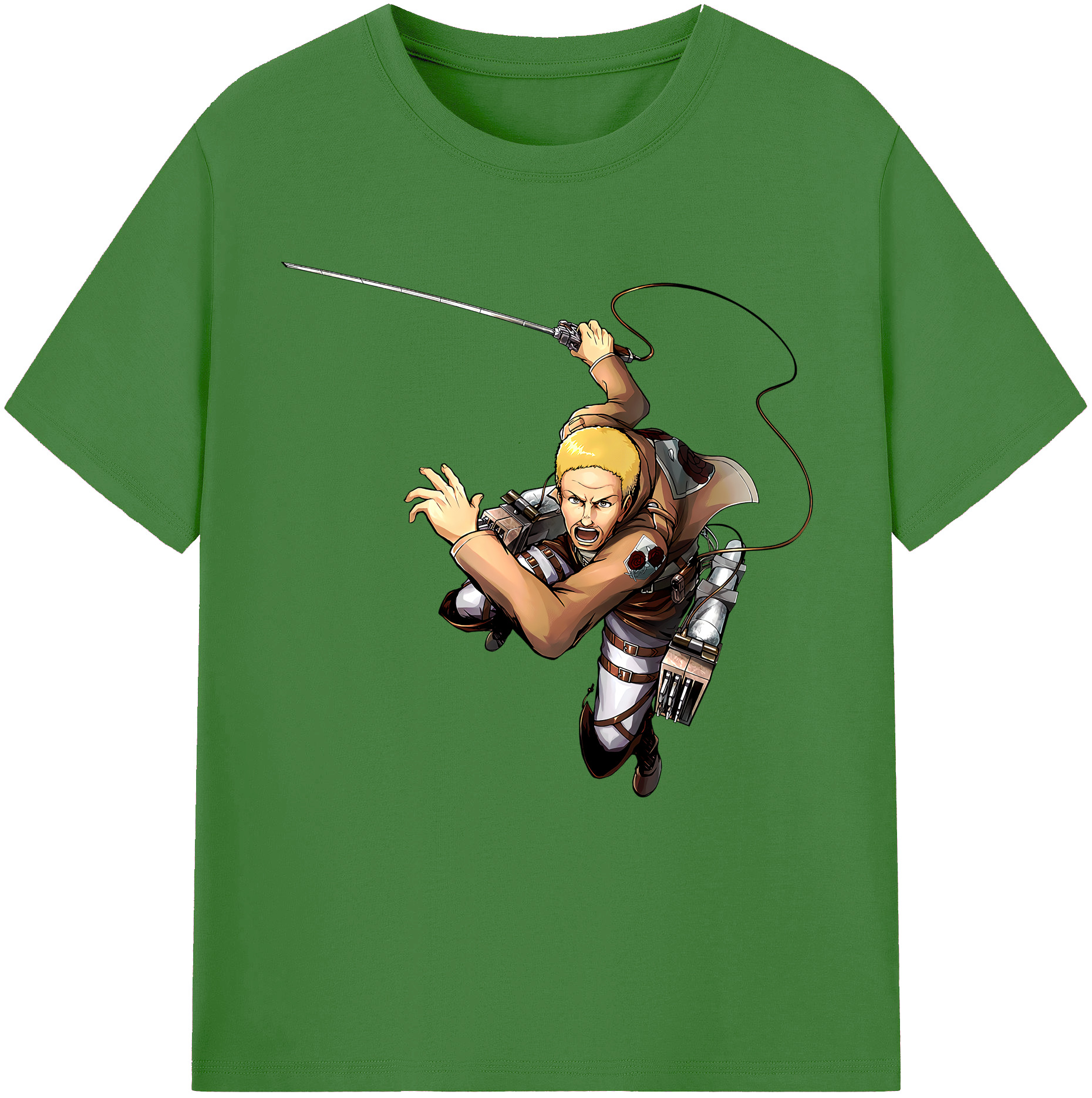 （画像用） 進撃の巨人 ハンネス Attack on Titan Hannes レディースカジュアルプリントTシャツ（綿100％）